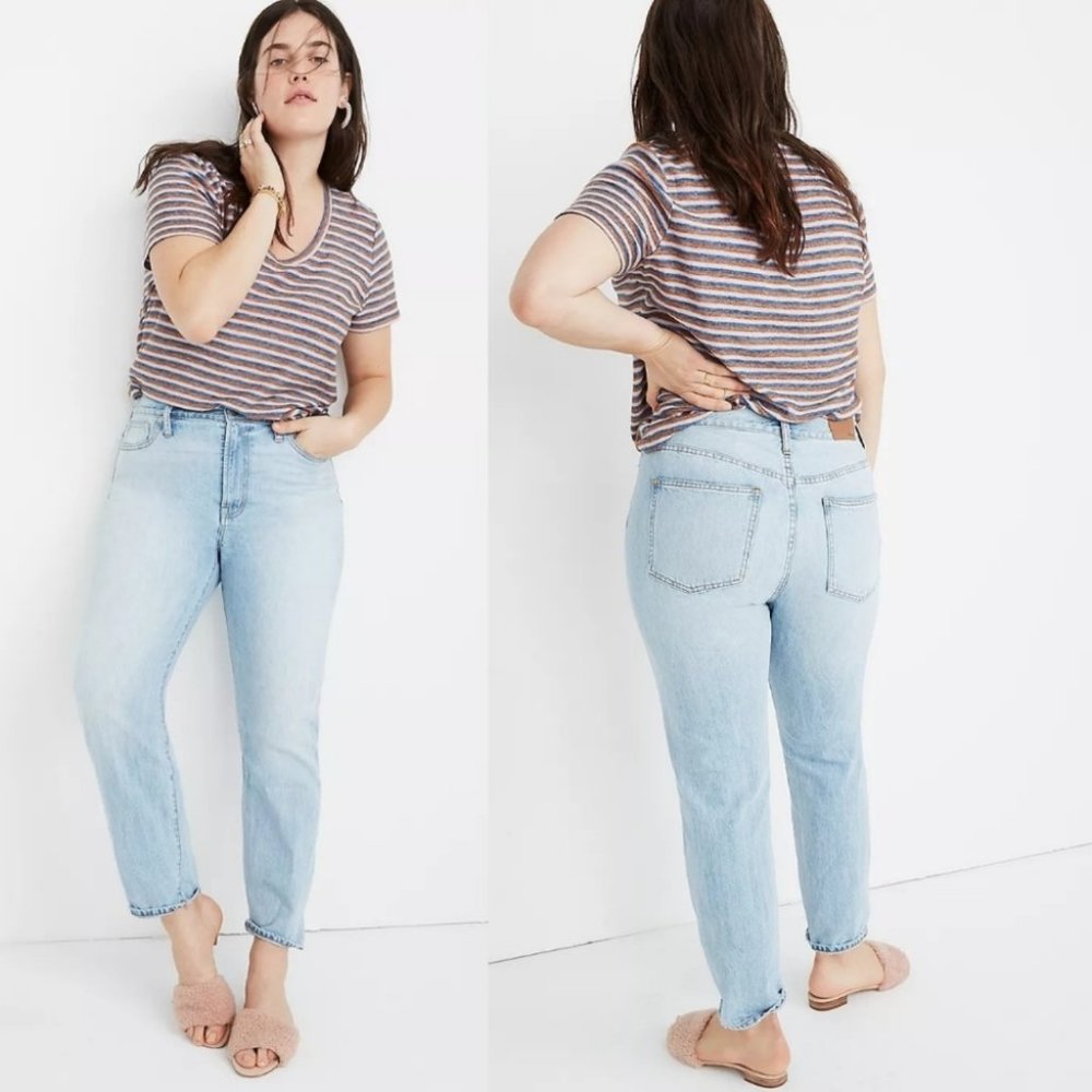 NWT Madewell The Perfect Vintage Jean Mom Jeans Plus Size Light Blue Size 35